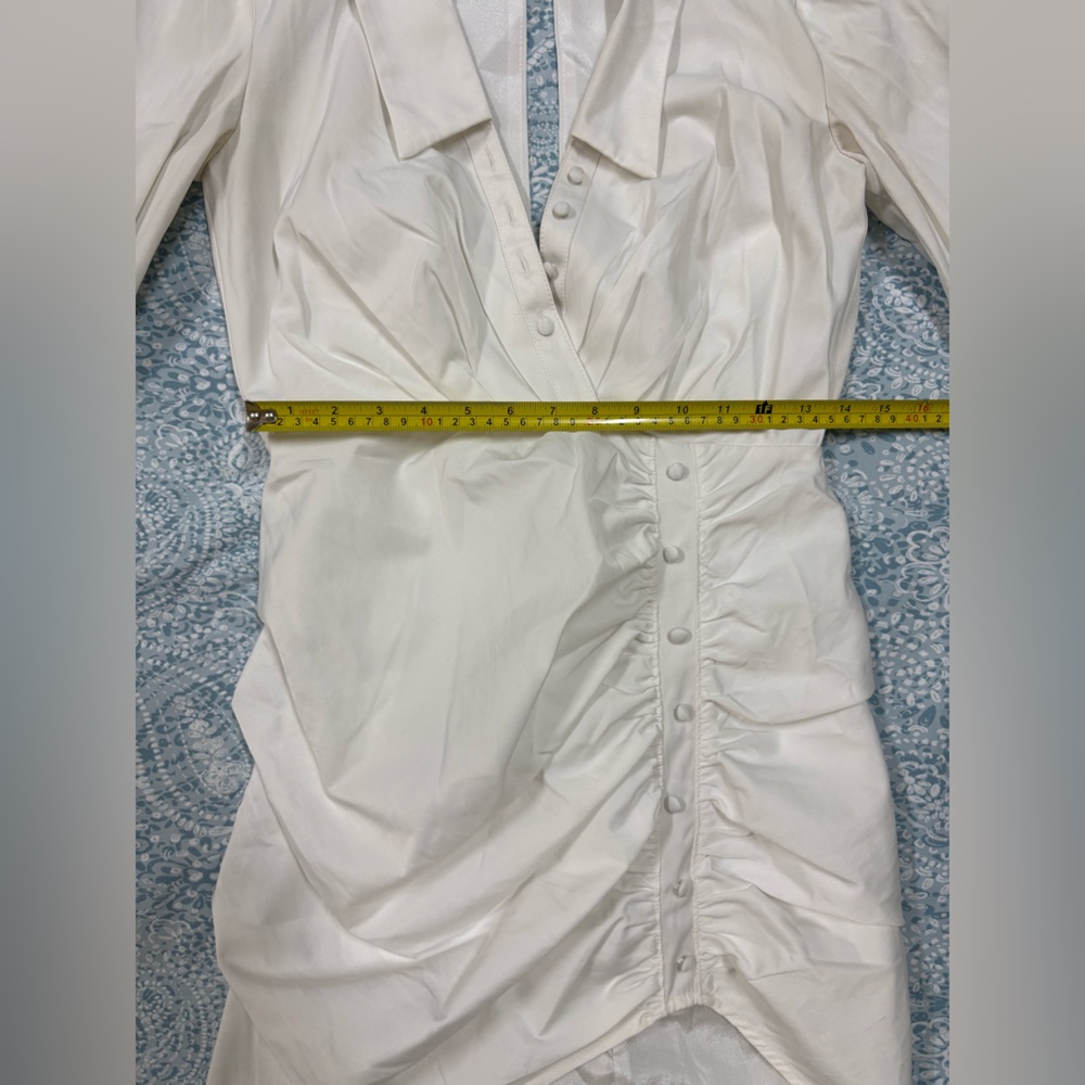 ASOS White Button-Down Ruched Dress - Picture 7 of 14